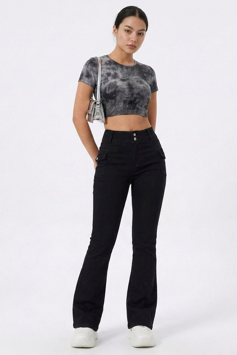 Women's High Waist Slim Fit Stretch Flare Jeans