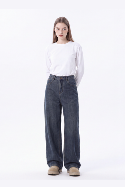 Women's Vintage High Waist Relaxed-Fit Wide Leg Jeans
