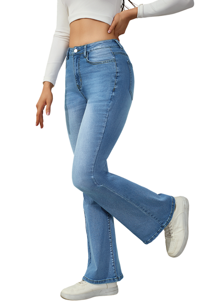 Women's High Waist Slim Flare Jeans