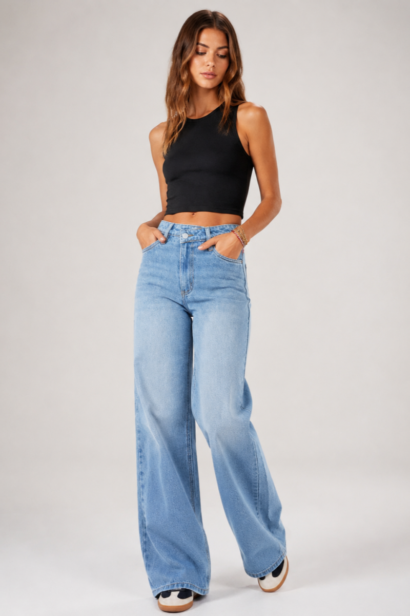 Women's High Waist Wide Leg Jeans