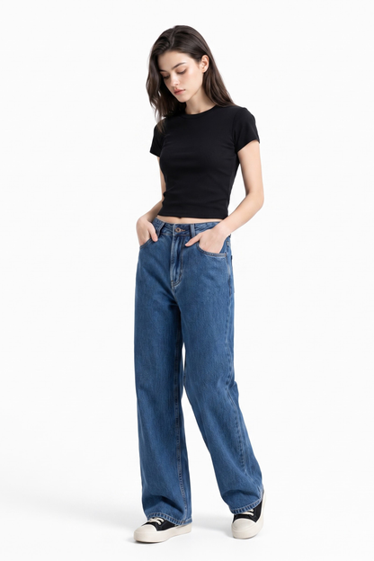 Women's High Waist Soft Straight Leg Jeans