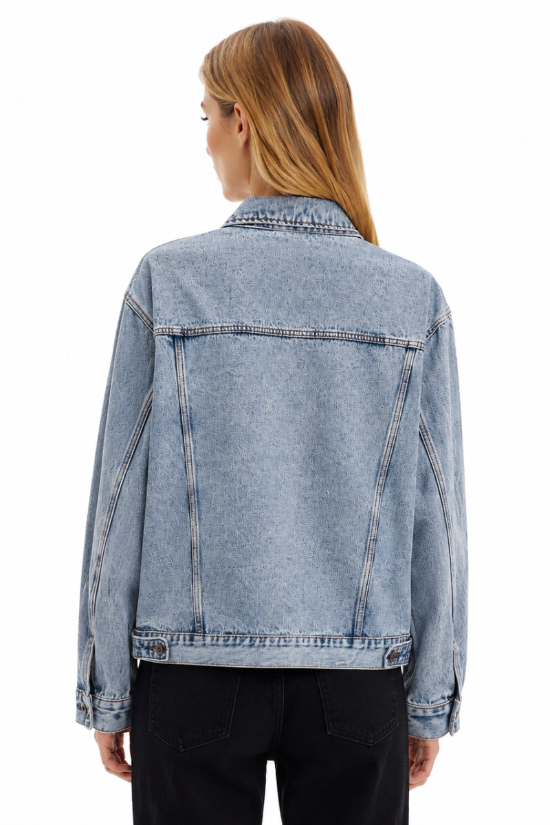 Women's Light Wash Drop Shoulder Denim Jacket