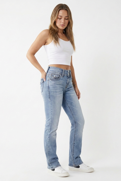 Women's Classic Wash High Waist Stretch Flare Jeans