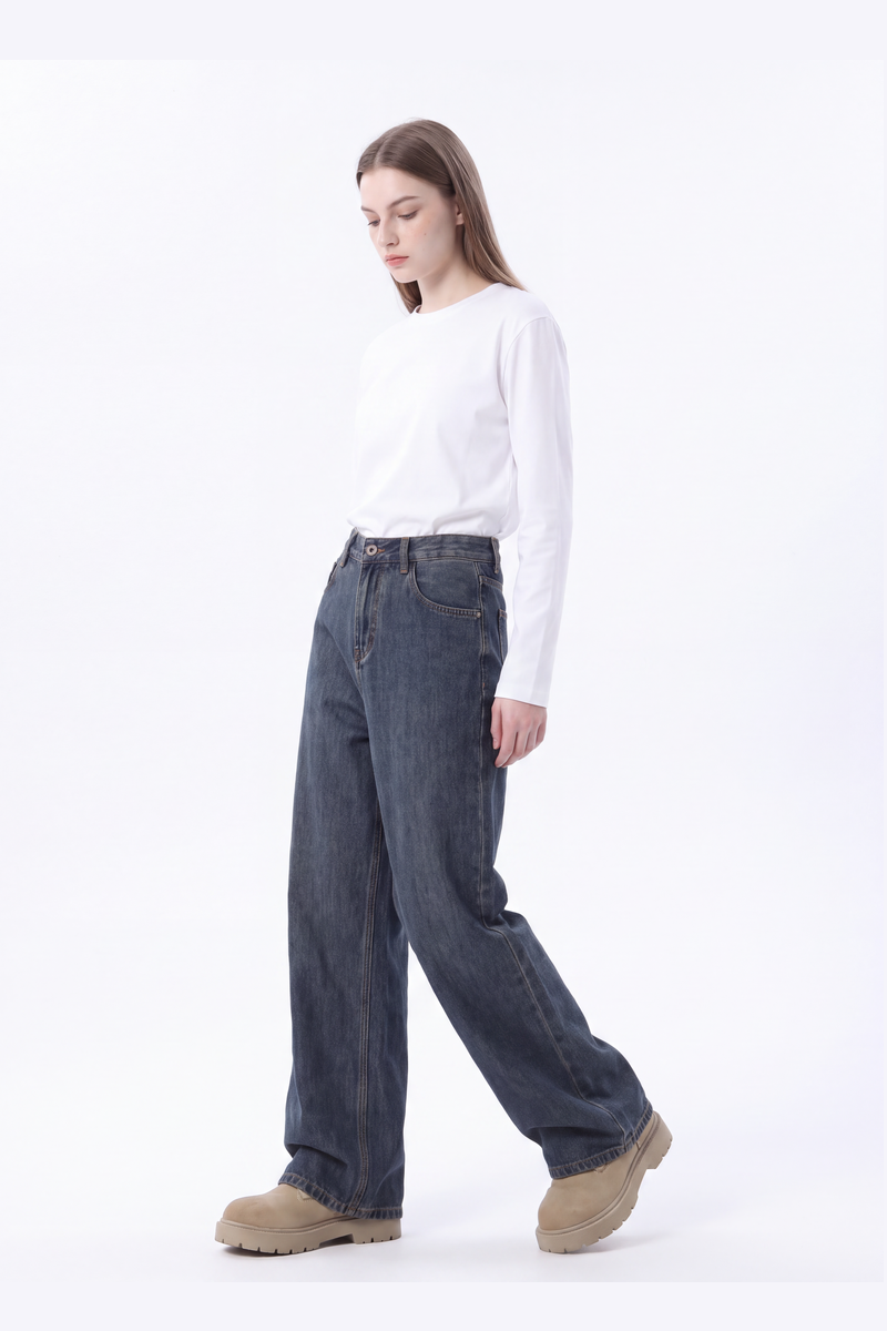 Women's Vintage High Waist Relaxed-Fit Wide Leg Jeans