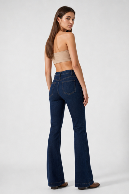 Women's High Waist Slim Flare Jeans