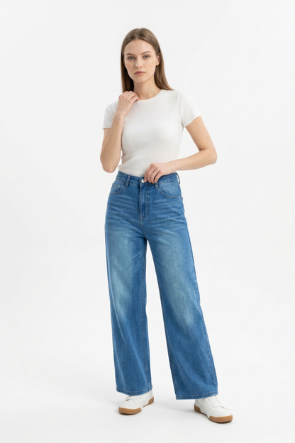 Women's High Waist Wide Leg Jeans