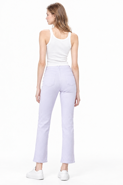Women's White High Waist Straight Leg Jeans