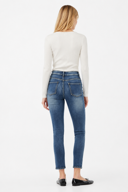 Women's Vintage High Waist Wash Stretch Skinny Jeans