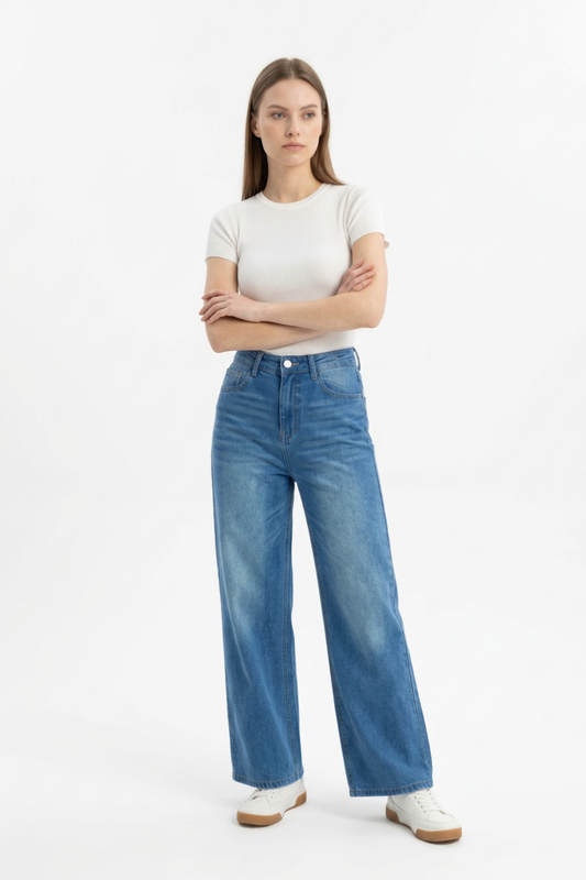 Women's High Waist Wide Leg Jeans