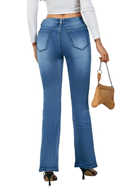 Women's High Waisted Slim Flare Jeans