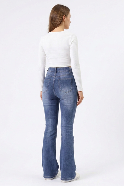 Women's High Waist Stretch Flare Jeans