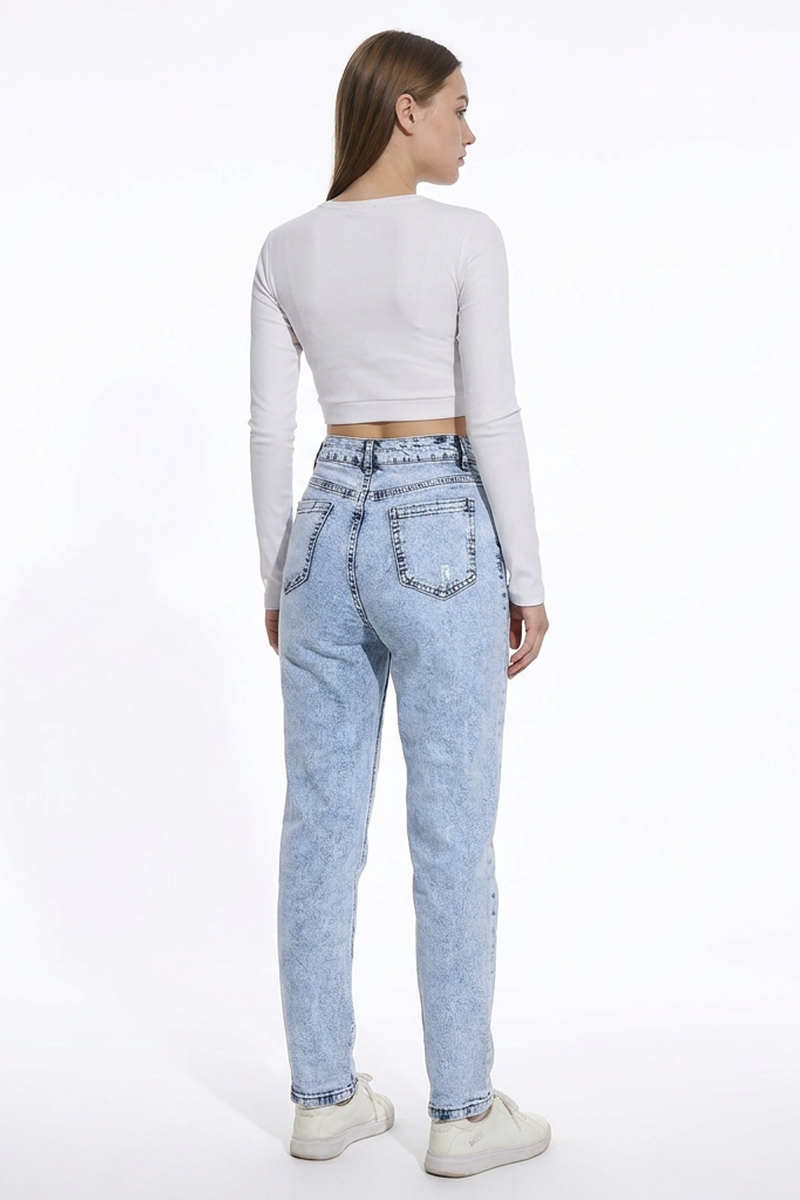 Women's Vintage High Waist Slim Straight Leg Jeans