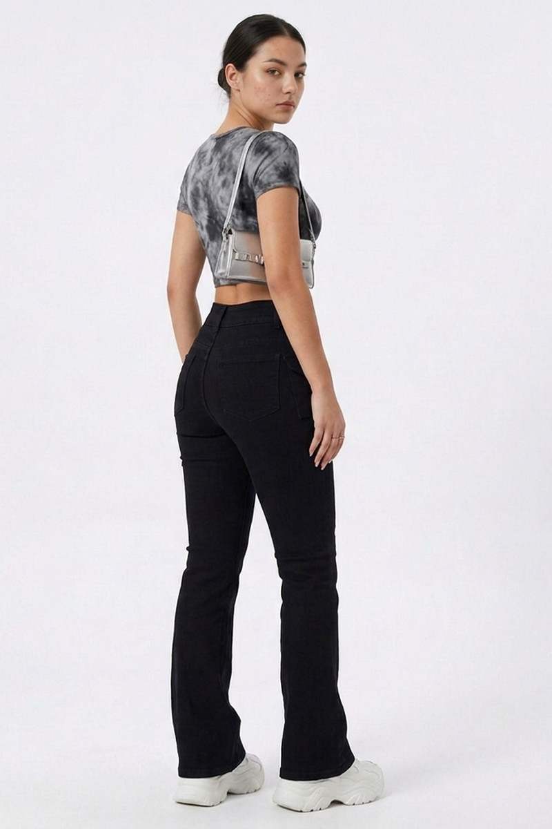 Women's High Waist Slim Fit Stretch Flare Jeans