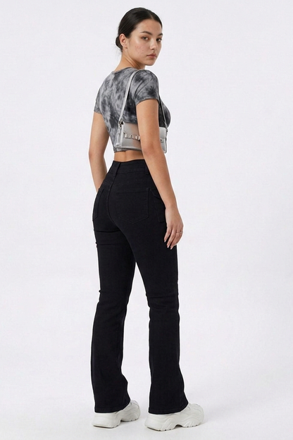 Women's High Waist Slim Fit Stretch Flare Jeans