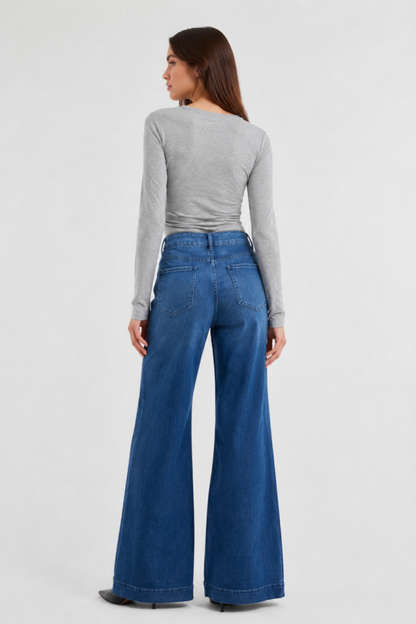 Women's High Waist Wide Leg Flare Jeans