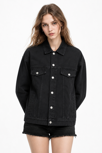 Women's  Oversized Washed Denim Jacket