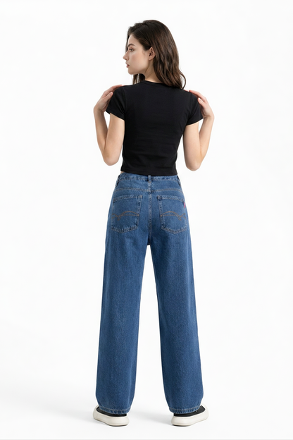 Women's High Waist Soft Straight Leg Jeans