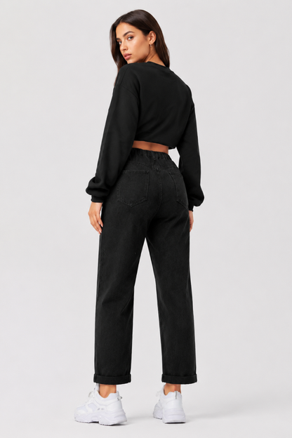 Women's Plus Size High Waist Stretch Straight Leg Jeans