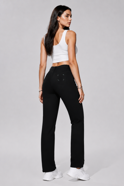 Women's High Waisted Stretch  Straight Leg Jeans