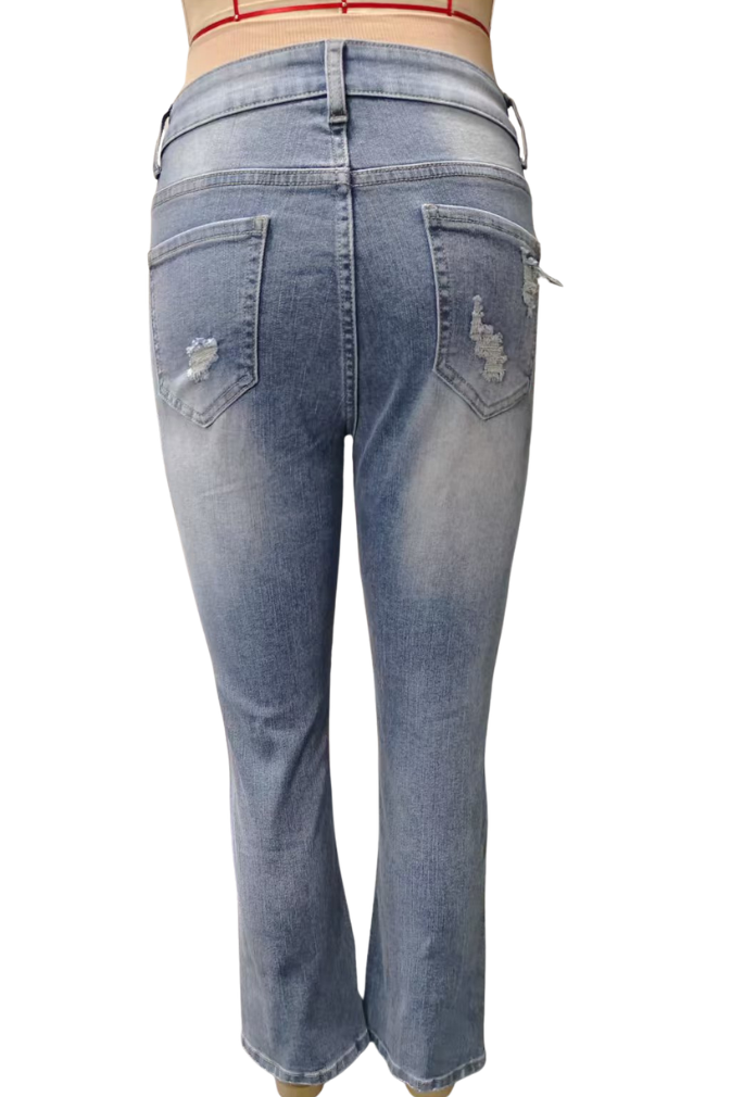 Women's High Waisted Button Fly Jeans