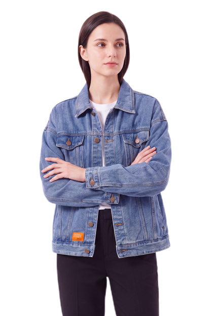 Women's Letter Embroidery  Relaxed Denim Jacket