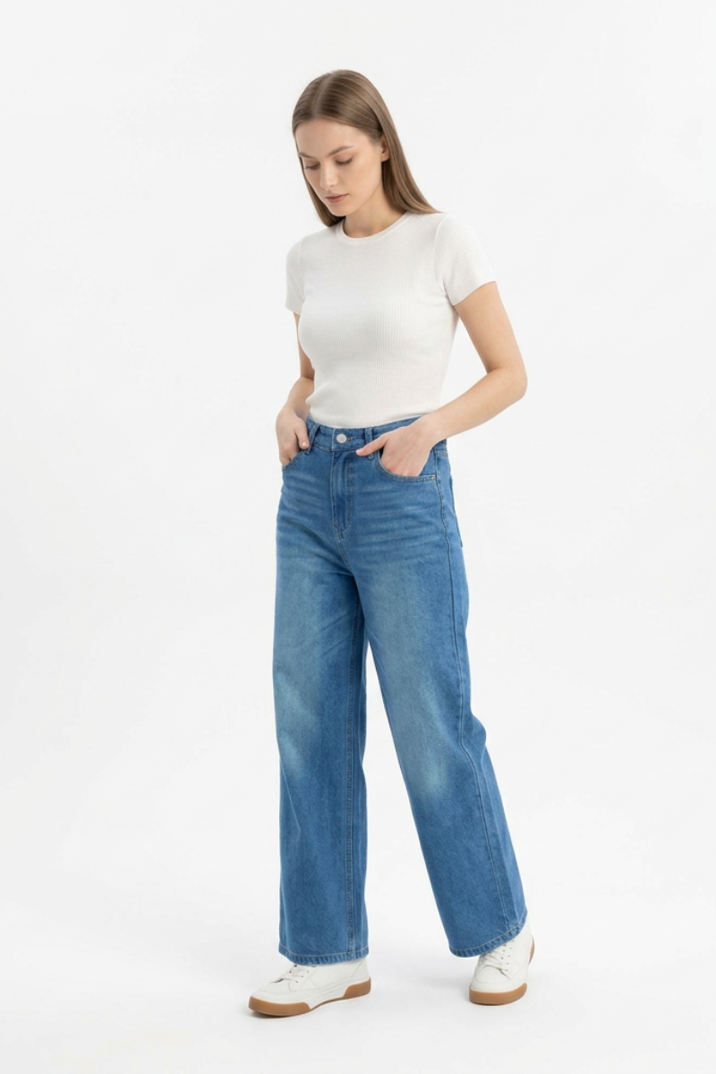 Women's High Waist Wide Leg Jeans