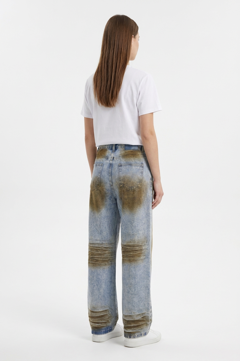 Women's High Waist Distressed Wide Leg Jeans