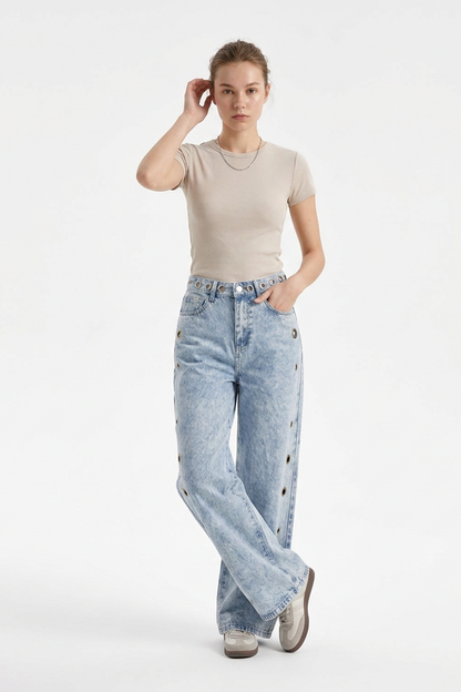 Women's Vintage High Waist Loose Wide Leg Jeans