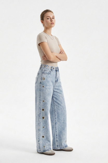 Women's Vintage High Waist Loose Wide Leg Jeans