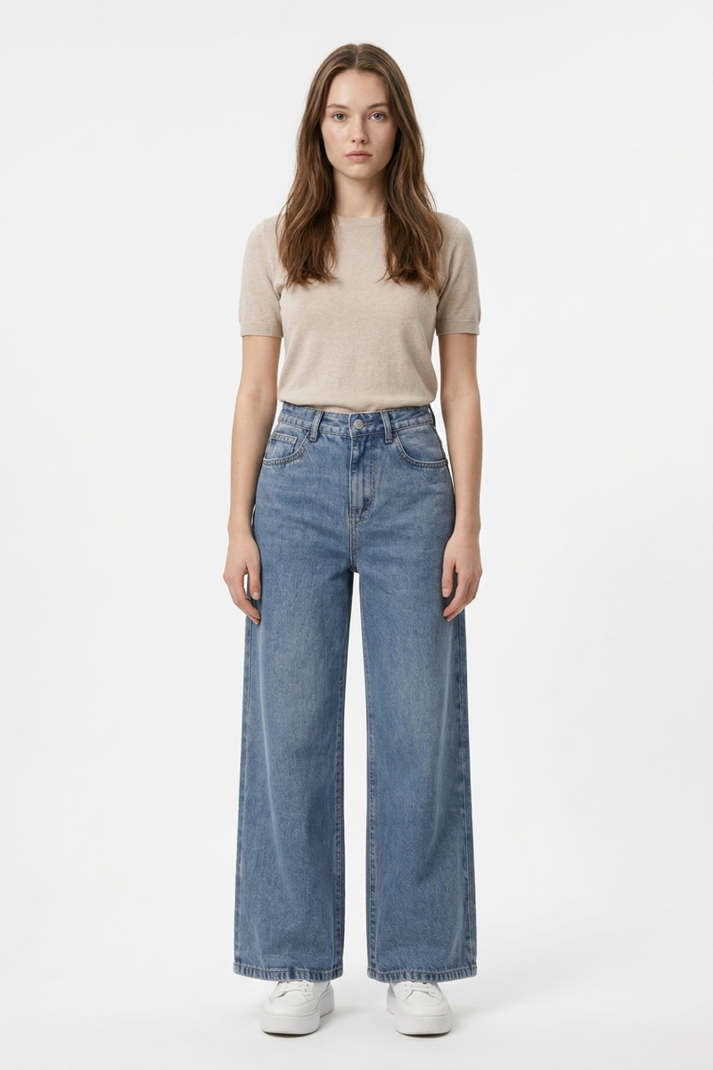 Women's High Waist Straight Leg Jeans