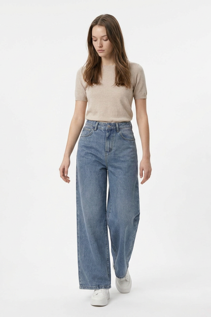 Women's High Waist Straight Leg Jeans
