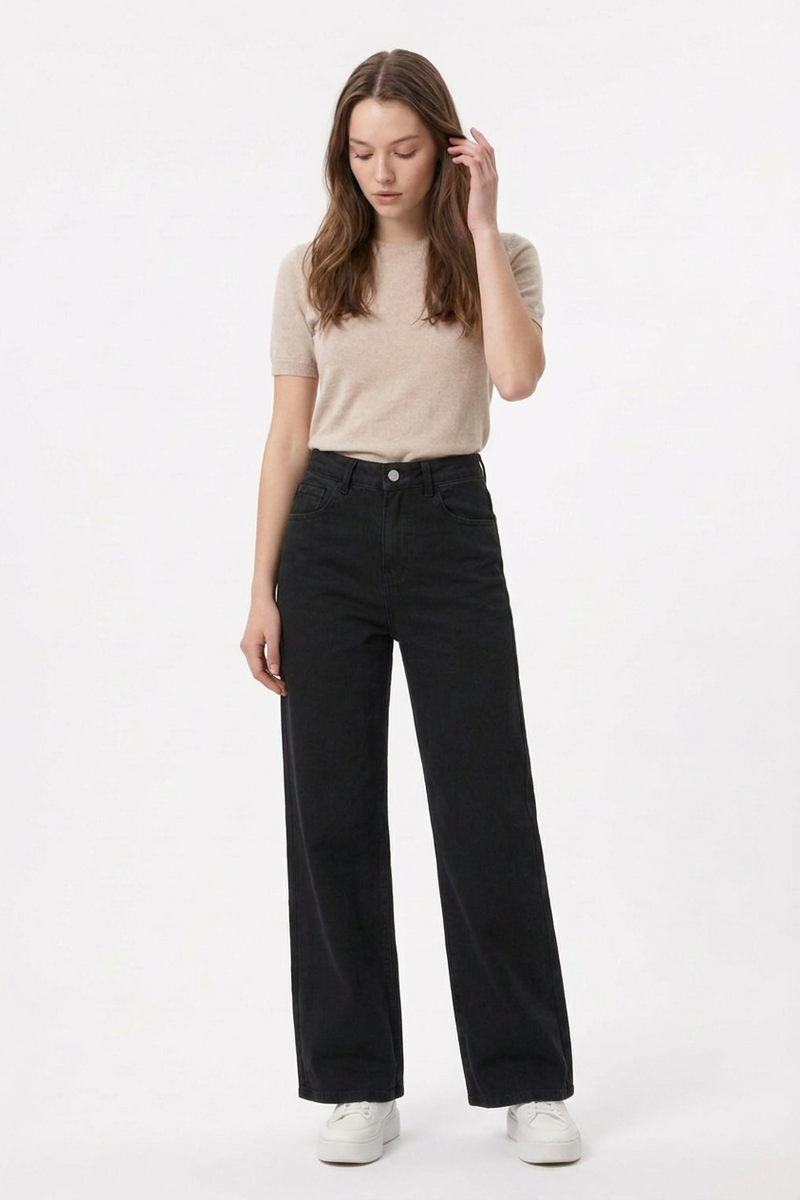 Women's High Waist Straight Leg Jeans