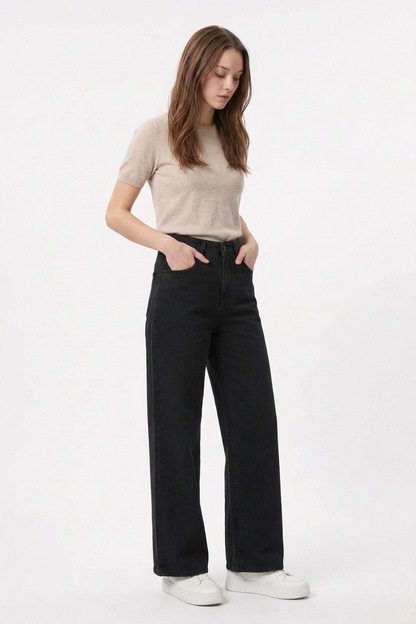 Women's High Waist Straight Leg Jeans