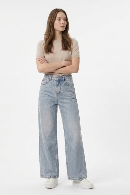 Women's High Waist Straight Leg Jeans