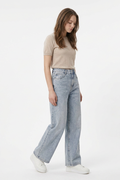 Women's High Waist Straight Leg Jeans