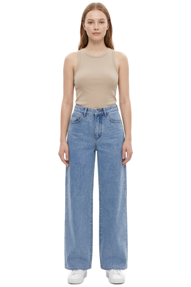 Women's High Waist Straight Leg Jeans