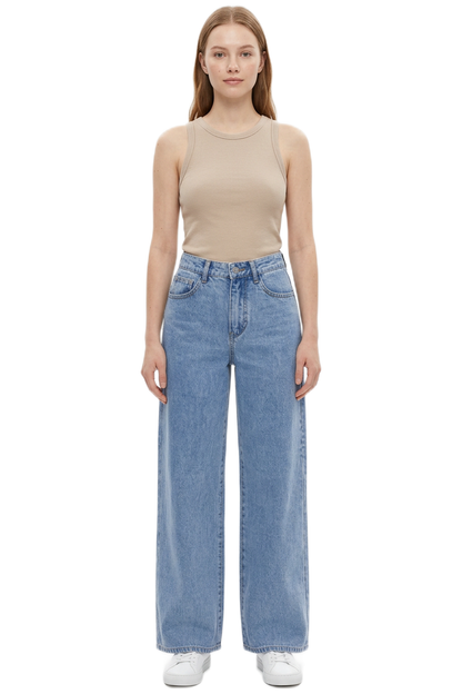 Women's High Waist Straight Leg Jeans