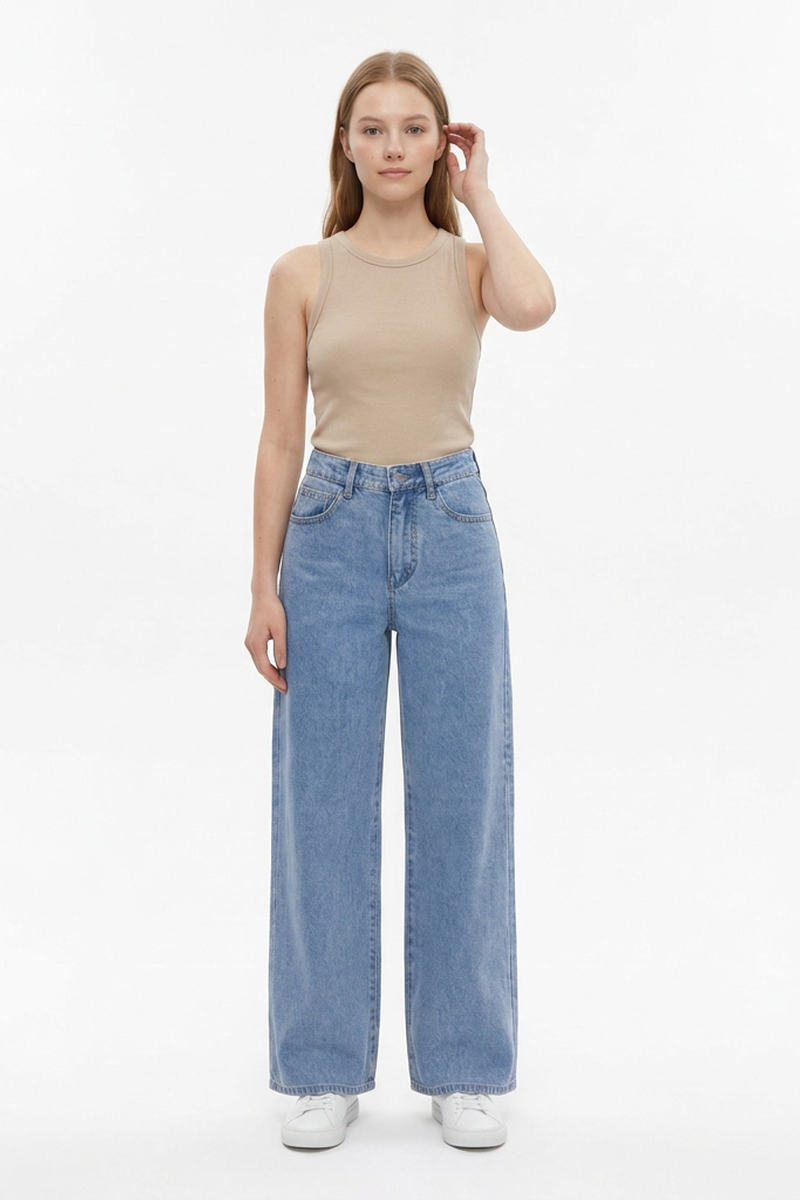 Women's High Waist Straight Leg Jeans