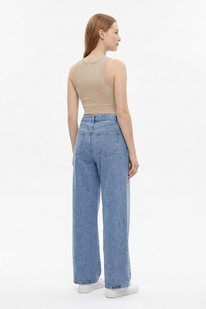Women's High Waist Straight Leg Jeans