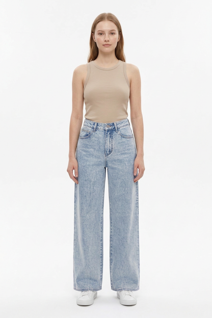 Women's High Waist Straight Leg Jeans