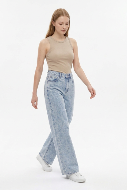 Women's High Waist Straight Leg Jeans