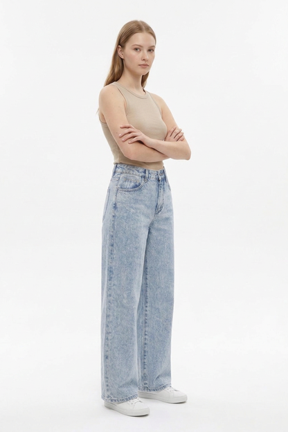 Women's High Waist Straight Leg Jeans