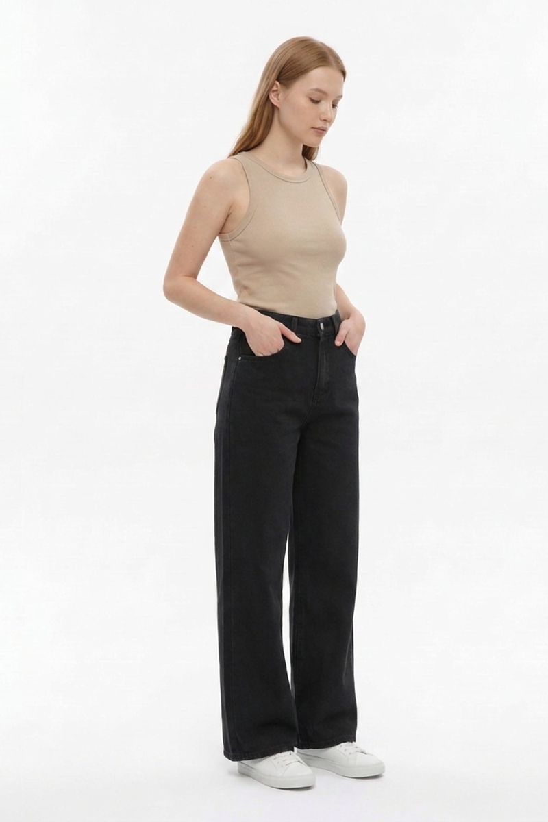 Women's High Waist Straight Leg Jeans