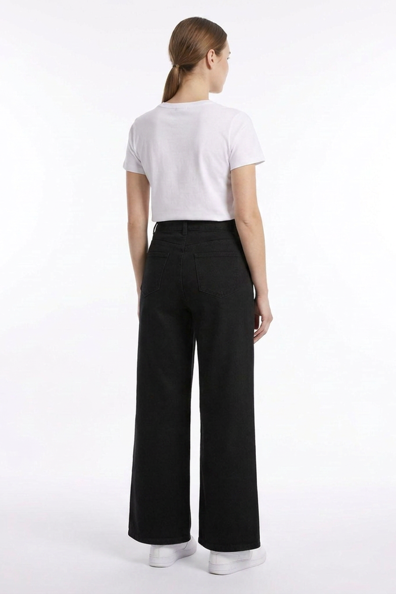 Women's Drawstring High Waist Relaxed Straight Leg Jeans