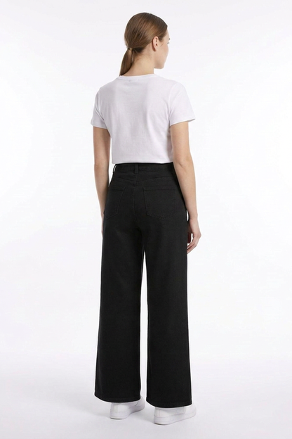 Women's Drawstring High Waist Relaxed Straight Leg Jeans