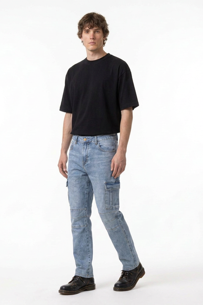 Men's Slim Fit Straight Leg Cargo Jeans