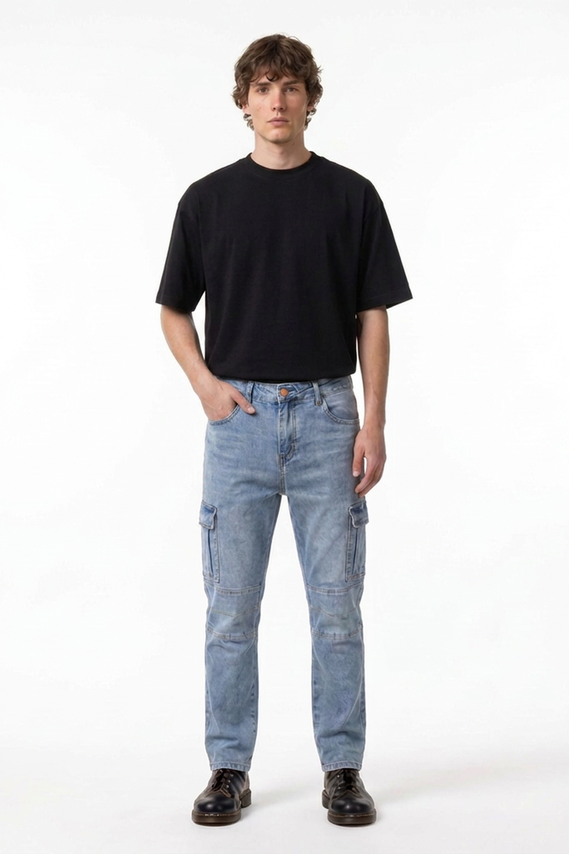 Men's Slim Fit Straight Leg Cargo Jeans