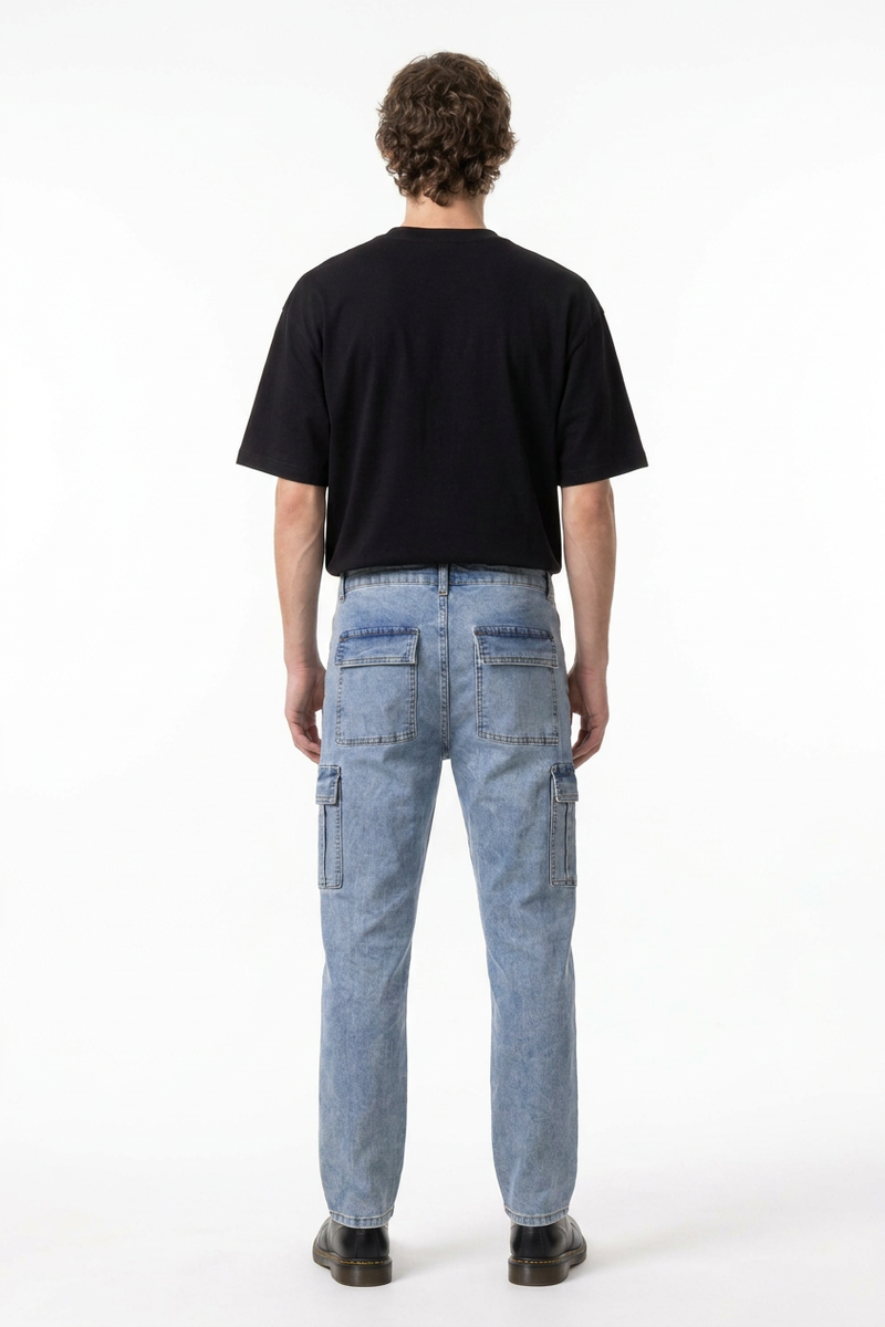 Men's Slim Fit Straight Leg Cargo Jeans