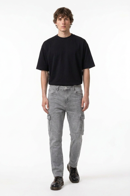 Men's Slim Fit Straight Leg Cargo Jeans