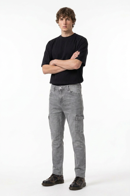 Men's Slim Fit Straight Leg Cargo Jeans
